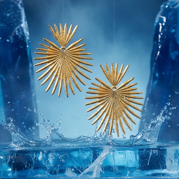🆕️Golden Sunburst Boho Spikes Heart Trendy Statement Earrings - Bold & Chic ☀️ - Picture 8 of 11